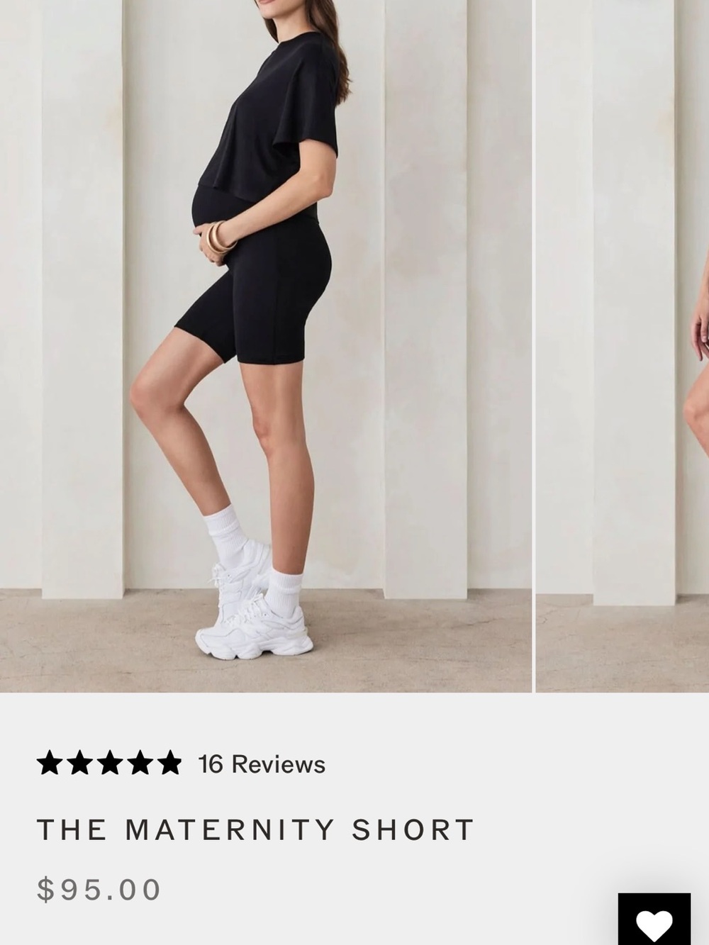 The Maternity Bike Short — Black